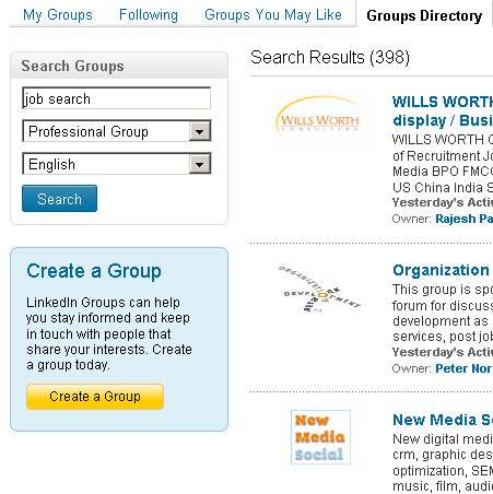 linkedin search groups
